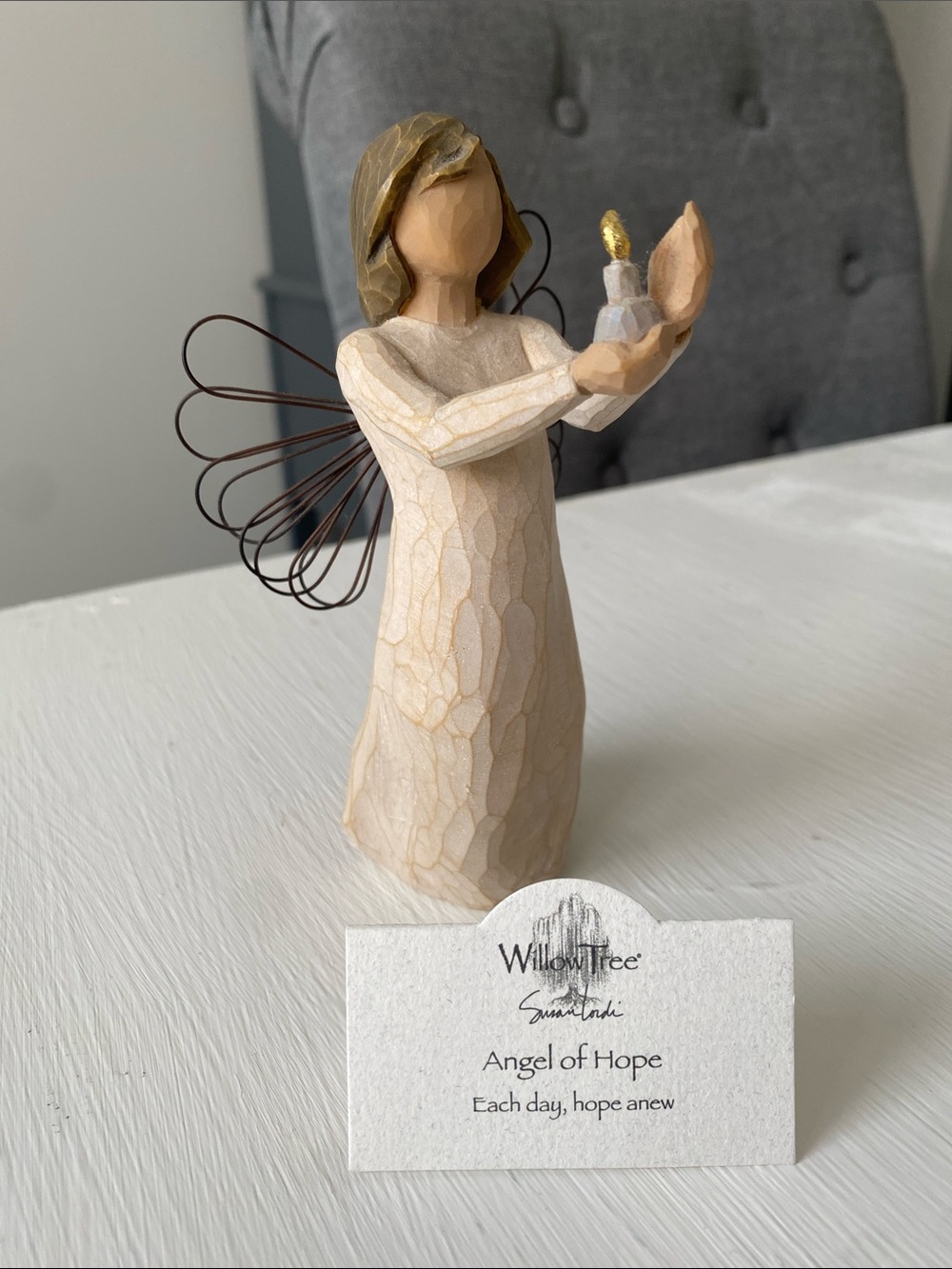Willow Tree "Angel of Hope" Figurine Holding a Candle, Each Day, Hope anew